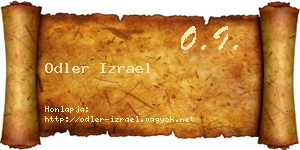 Odler Izrael névjegykártya